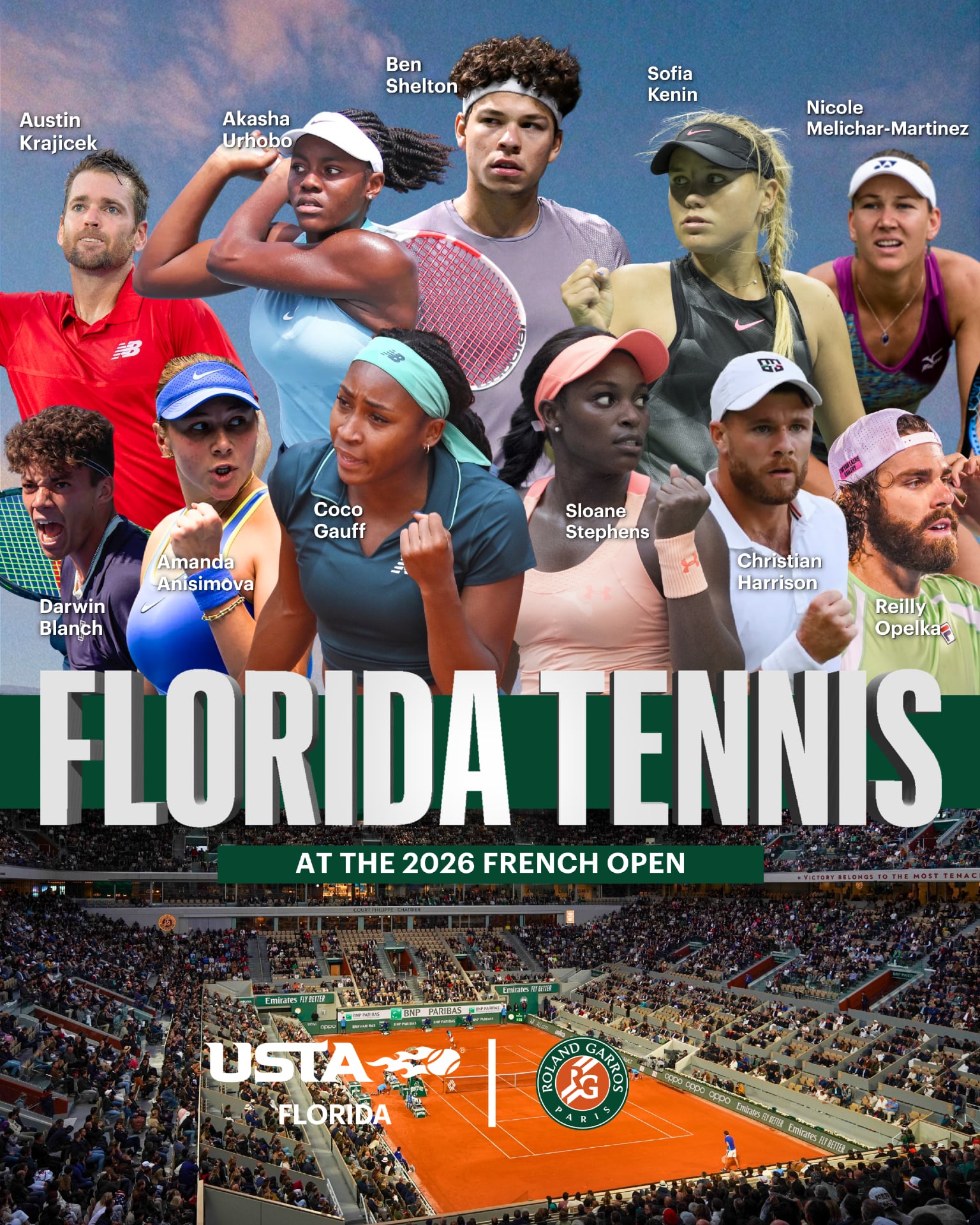 Gauff, Shelton Lead Sunshine State’s Star-Studded Lineup at the 2026 French Open